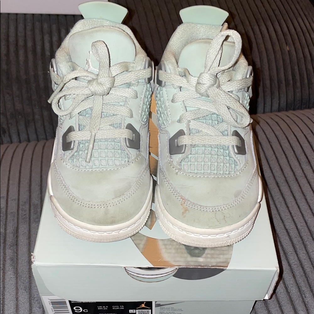 Kids Mint Green Jordan 4